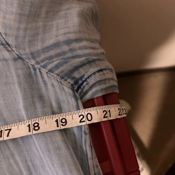 Faherty Dune Cotton Gauze Kasey Dress Light Indigo Wash flowy casual classic XS - Picture 7 of 7